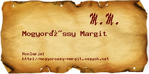 Mogyoróssy Margit névjegykártya