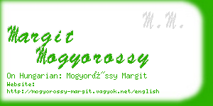 margit mogyorossy business card